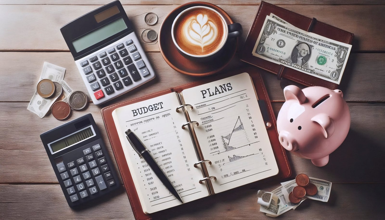 A budget planning session with a notebook, Ai generated image